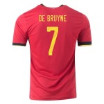 Camisolas de futebol Bélgica Kevin De Bruyne 7 Equipamento Principal Euro 2020 Manga Curta